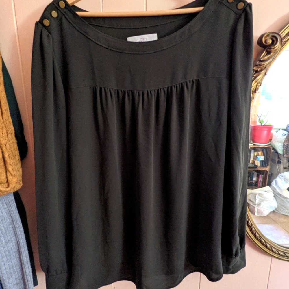 Loft button detail blouse